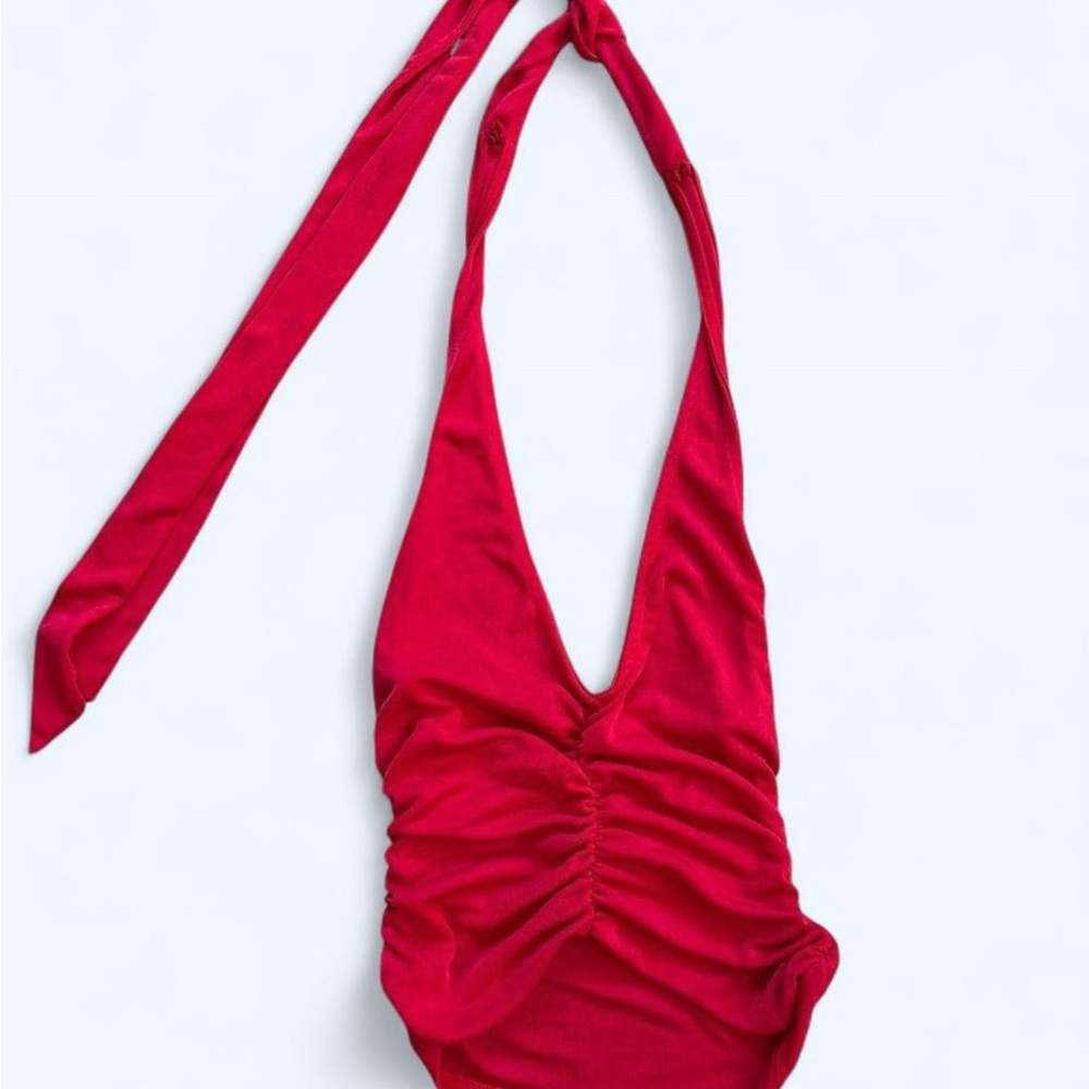 Red halter top